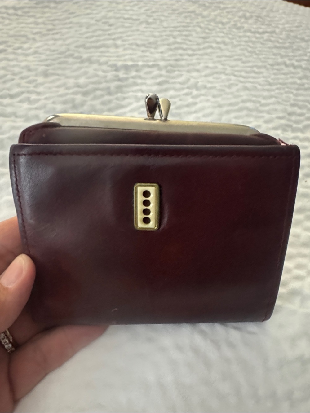 Vintage Rolfs Brown Cowhide Leather Card/money/change Wallet with Gold Foil Logo